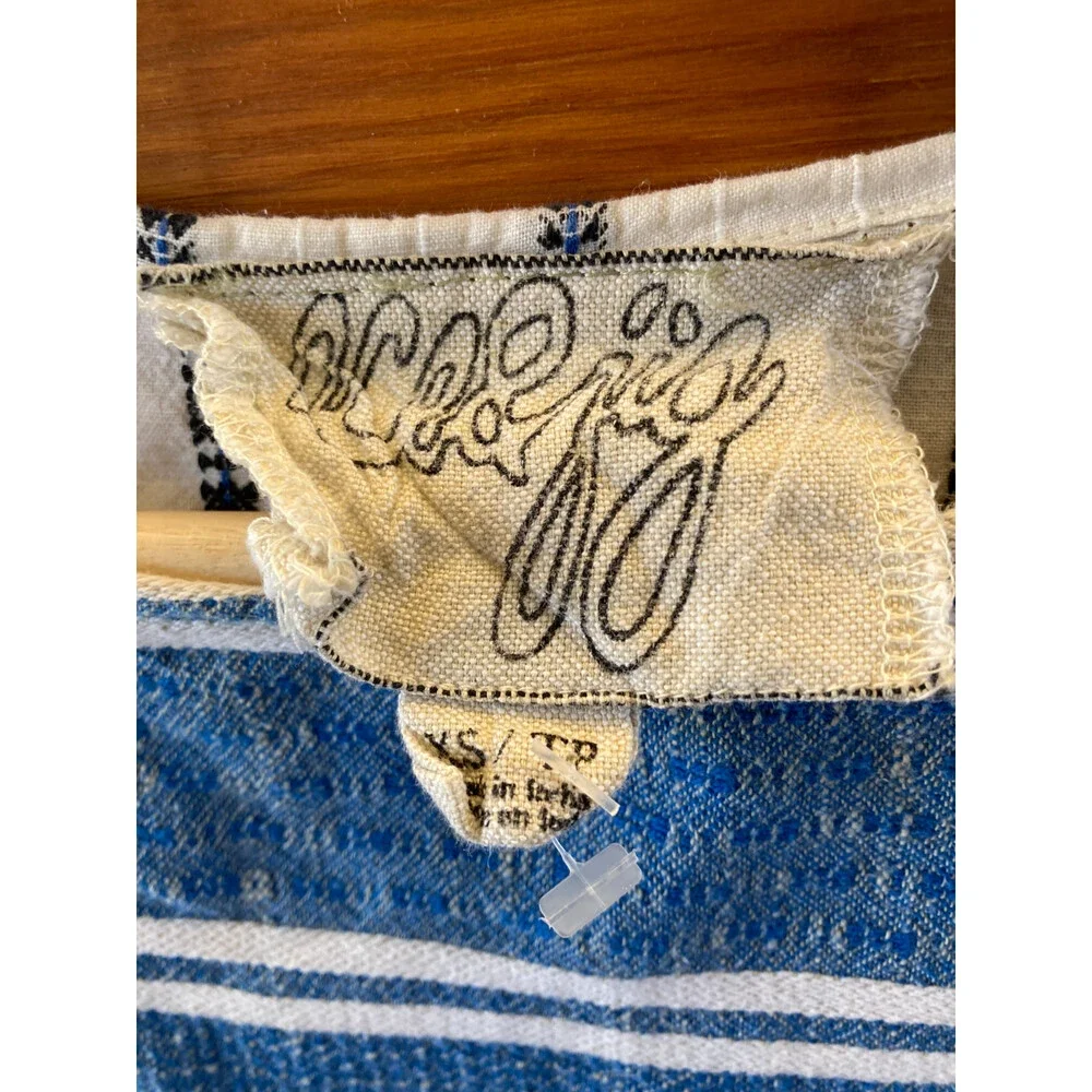 Ace & Jig Blue Mixed Print Boxy Short Sleeve Crop Top Shirt - Size XS - 0312IG